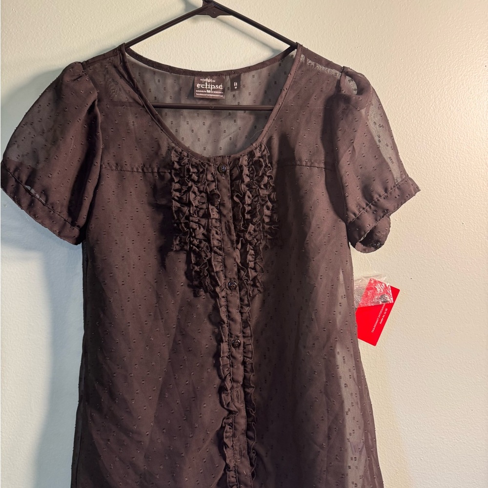 Eclipse Black Ruffle Blouse